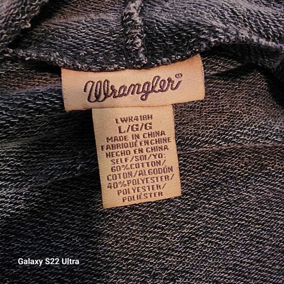 Wrangler Women's Fringe Wrap Lightweight Cardigan - Large - Gray Distressed Look - Picture 2 of 5